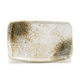 7.25" x 4.75" Rectangular Ceramic Plate, Beige, Brown