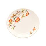 6-Piece Plate Set, White — Floral Design