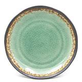6.85" Round Ceramic Plate, Dark Brown, Emerald