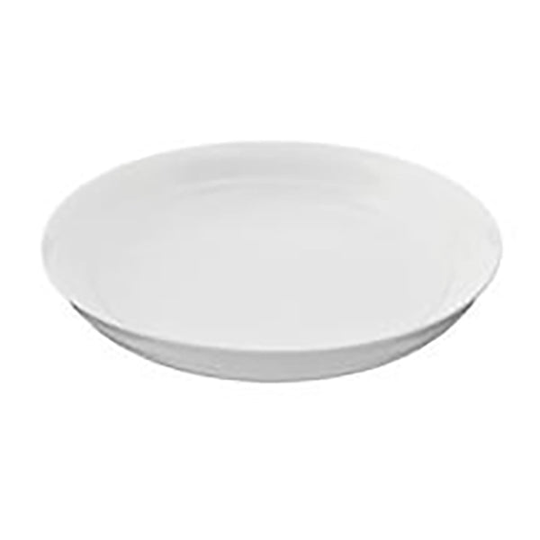 7.75" Round Ceramic Deep Plate, White