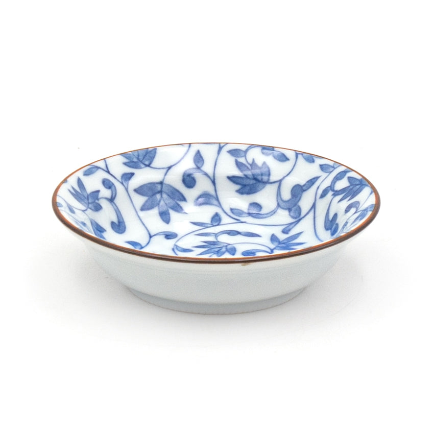 3.5" Ceramic Plate, Blue — Floral Design