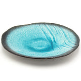 10.75" Round Ceramic Plate, Turquoise