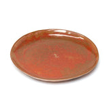 10" Round Porcelain Plate, Maroon
