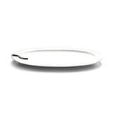 12″ × 4¾″ White Oval Serving Platter — Shallow Rim