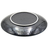 10" Round Ceramic Plate, Black, Blue