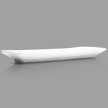 17-1/4" x 3-1/2" Rectangular Porcelain Plate, White