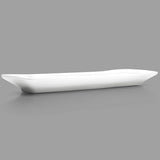 17-1/4" x 3-1/2" Rectangular Porcelain Plate, White