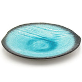 10.75" Round Ceramic Plate, Turquoise