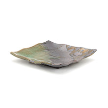 6¼″ Green, Gold & Brown Ceramic Square Plate