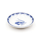 3.5" Ceramic Plate, Blue — Seafood Assortment Design