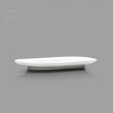 6" x 3.25" Oval Porcelain Plate, White