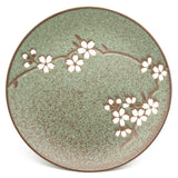 9" Round Ceramic Dinner Plate, Green, Brown — Sakura Design