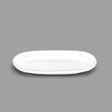 6" x 3.25" Oval Porcelain Plate, White