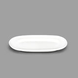 6" x 3.25" Oval Porcelain Plate, White