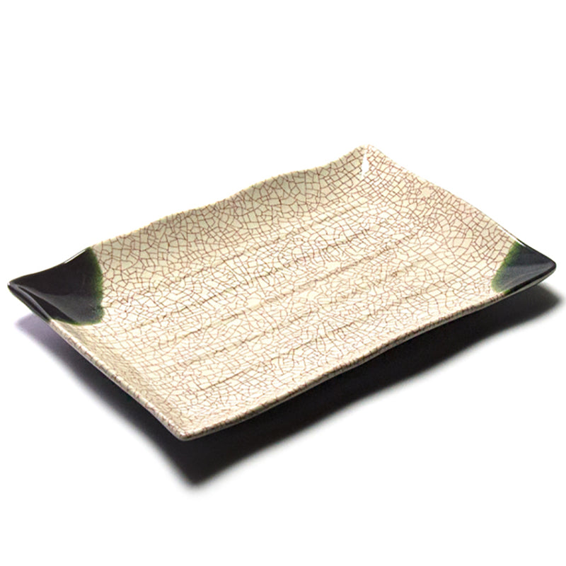 513-O Oribe melamine serving plate with lifted ends