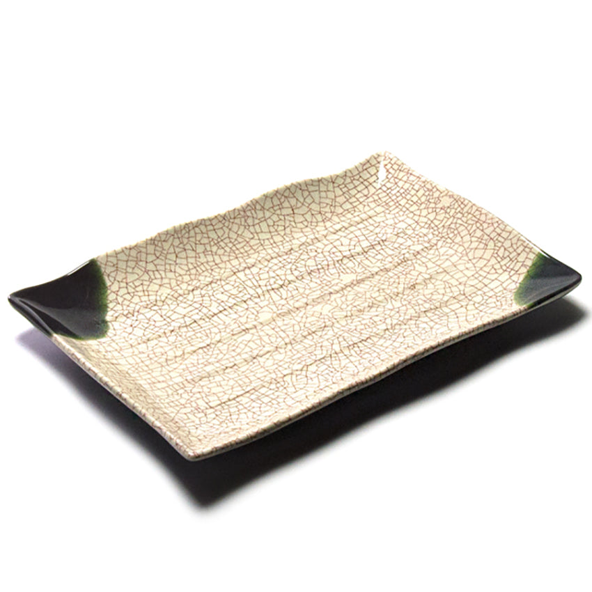 13.25" x 8.85" Rectangular Melamine Plate, Beige — Oribe Design