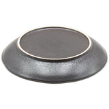 9.5" Round Ceramic Plate, Dark Brown, Turquoise