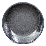 10" Round Ceramic Plate, Black, Blue