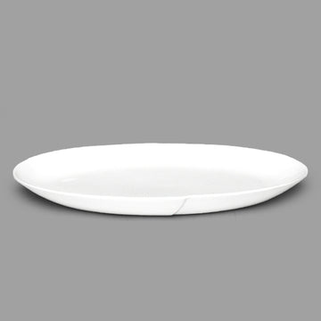 10.75" x 4.75" Oval Porcelain Plate, White