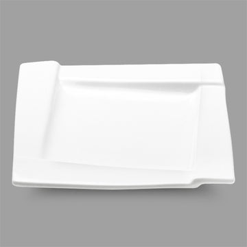 10" Square Ceramic Plate, White