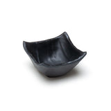 4″ Black Ceramic Raised-Corner Dish