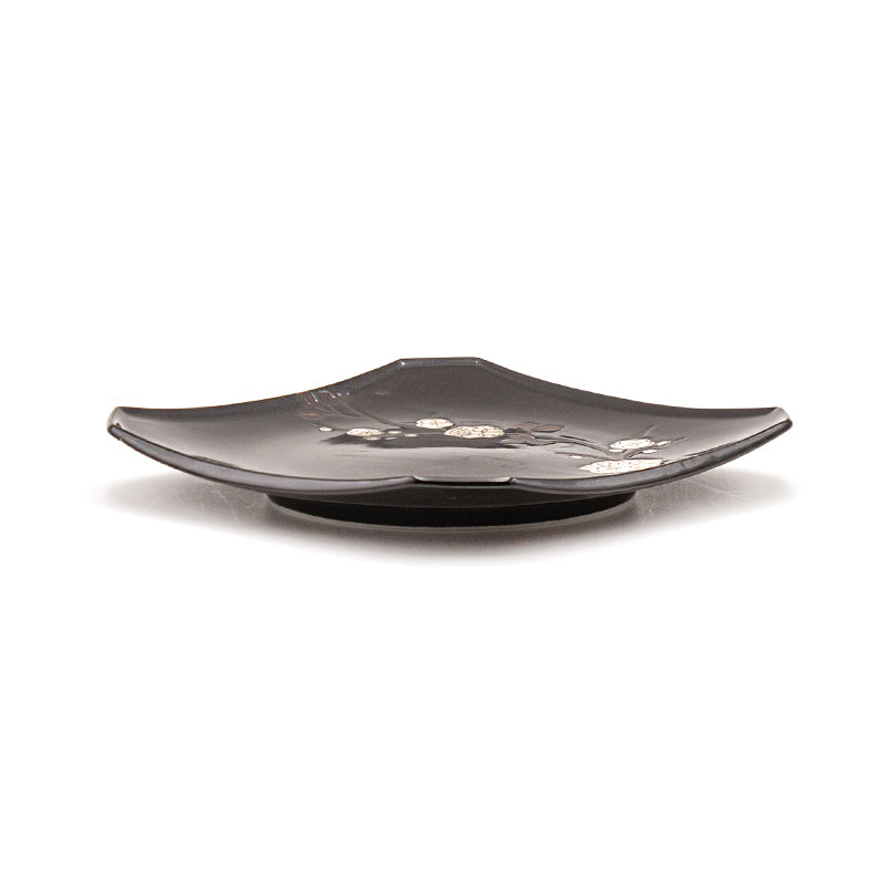 7-1/2" Square Porcelain Plate, Black