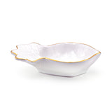 4.75" x 3.3" Radish Ceramic Bowl, White, Gold