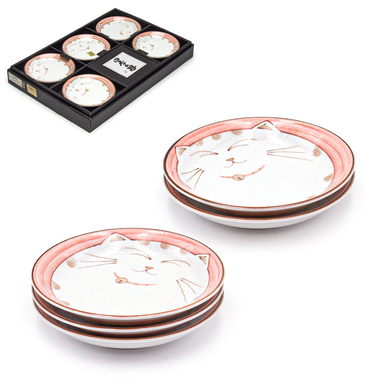 4-3/4" Round 5-Piece Plate Set, Pink