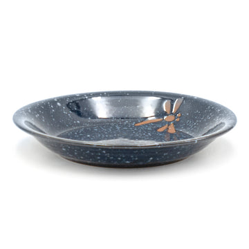 8" Round Ceramic Deep Plate, Blue — Dragonfly Design