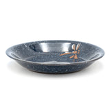 8" Round Ceramic Deep Plate, Blue — Dragonfly Design