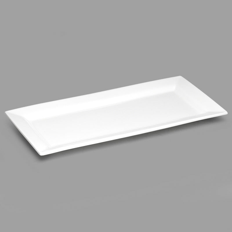 16" x 7" Rectangular Ceramic Plate, White
