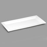 16" x 7" Rectangular Ceramic Plate, White