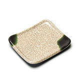5.5" x 4.75" Rectangular Melamine Plate, Green, Beige — Oribe Design