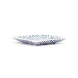 4" Square Ceramic 5-Piece Plate Set, White, Blue