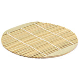 6.5" Round Bamboo 3-Piece Soba Mat Set with Bamboo Mat, Brown