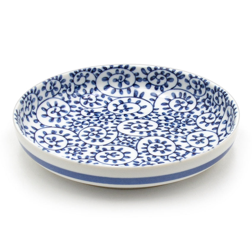 8" Round Ceramic Plate, Blue — Arabesque Design