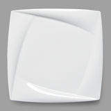 12" Square Porcelain Plate, White