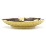 7.5" Ceramic Plate, Brown — Floral Design