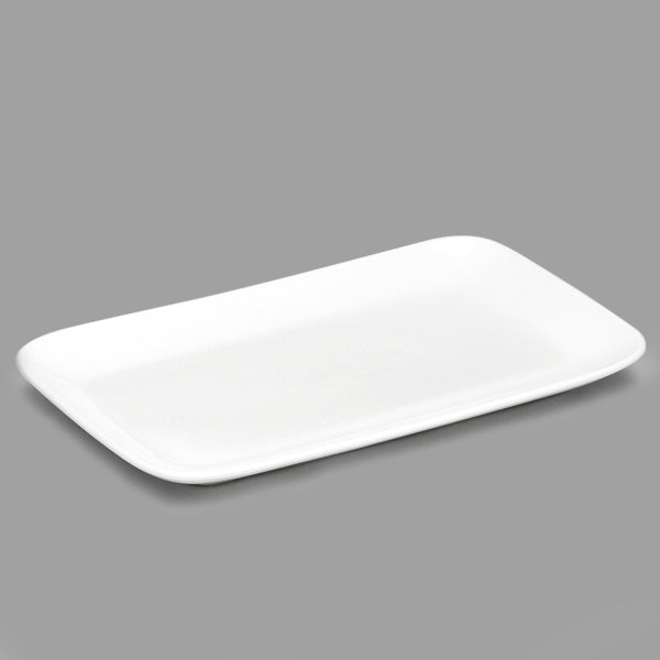 13.75" x 7.5" Rectangular Porcelain Plate, White