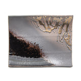 11.25" x 8.25" Rectangular Ceramic Plate, Black, Brown, Gold