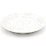 9.5" Ceramic Plate, White — Floral Design
