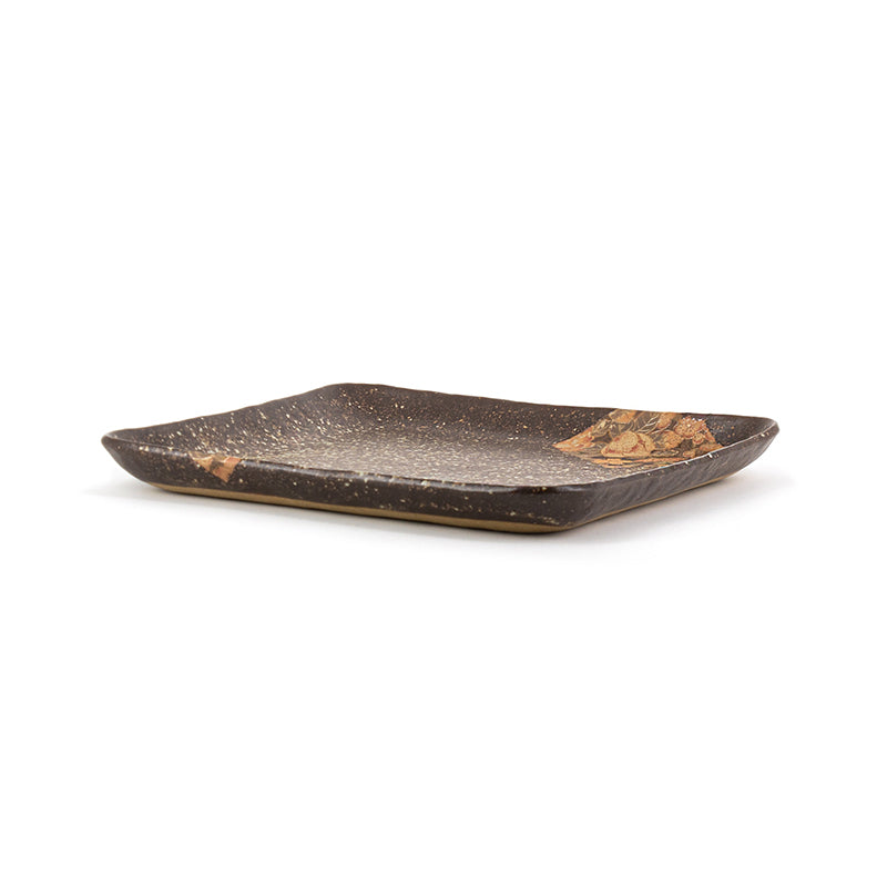 6-1/4" Square Plate, Brown