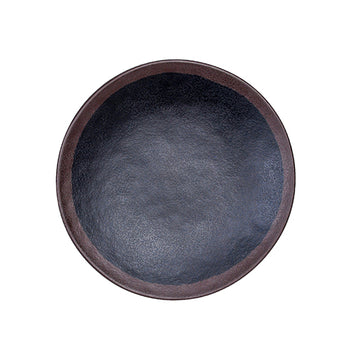 6.25" Round Melamine Plate, Black, Brown