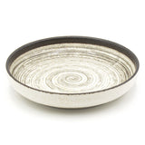 8.5" Round Ceramic Plate, Beige, Brown