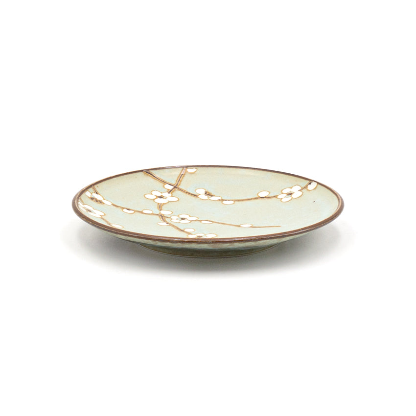 6-1/2" Round Ceramic Plate, Aqua