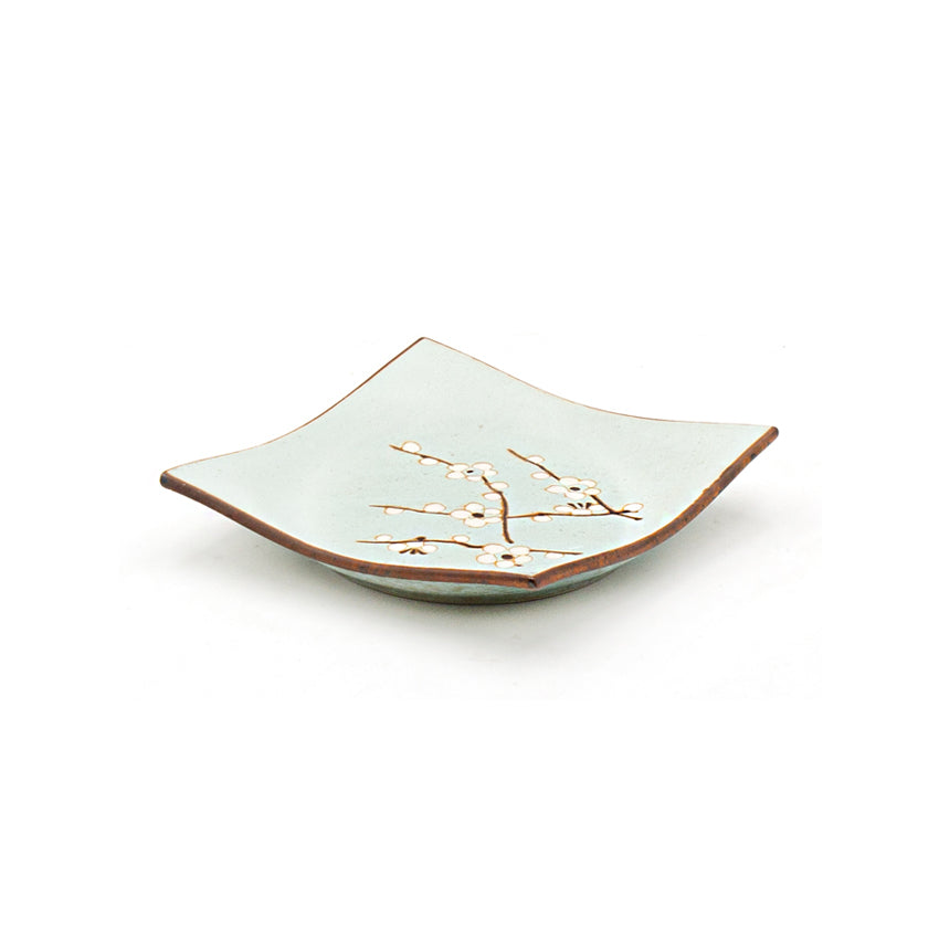 5-1/4" Square Ceramic Plate, Blue