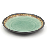 6.85" Round Ceramic Plate, Dark Brown, Emerald