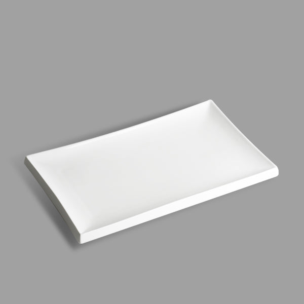 11-1/2" x 6-1/2" Rectangular Porcelain Plate, White