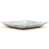 9.65" Square Ceramic Plate, Gray, Turquoise