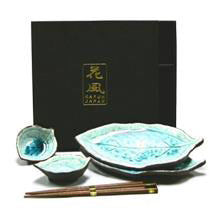 Leaf 6-Piece Sushi Plate Set, Blue